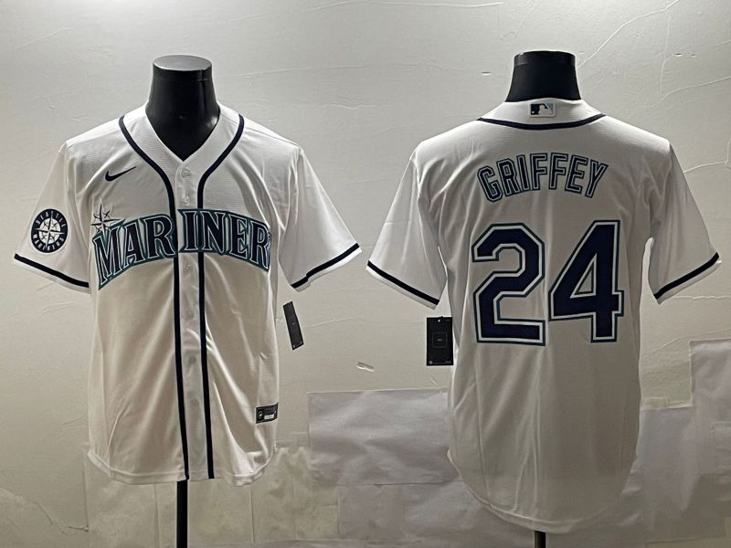 Men Seattle Mariners #24 Griffey White Game 2025 Nike MLB Jersey style 2->seattle mariners->MLB Jersey
